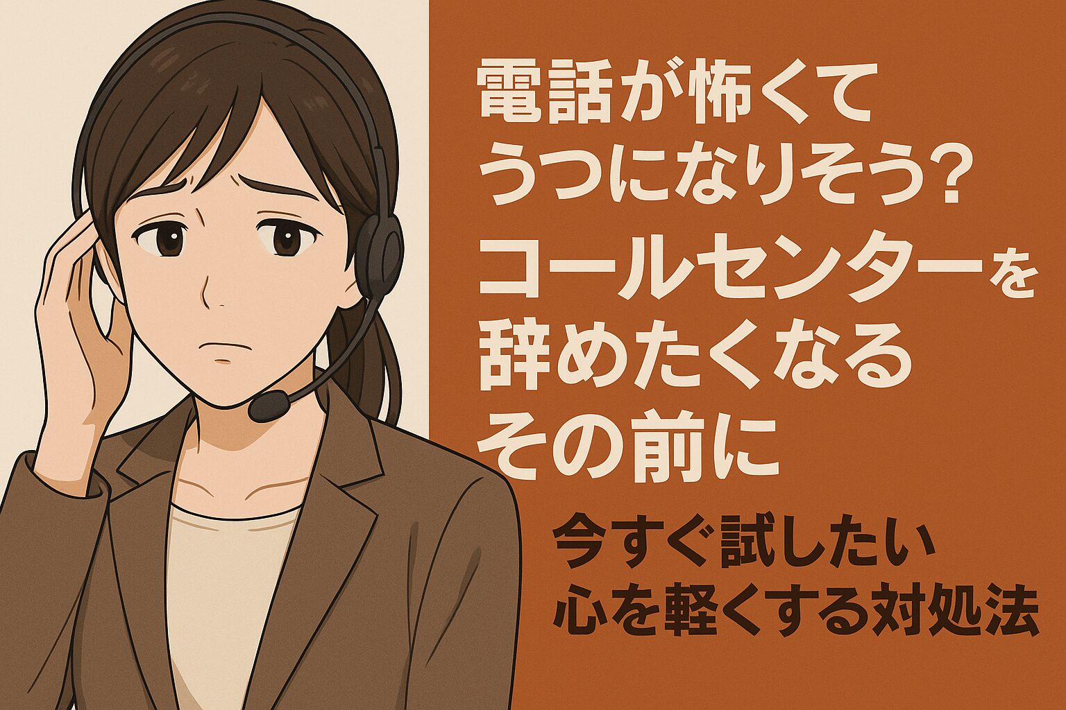 電話が怖くてうつになりそう？コールセンターを辞めたくなるその前に 試したい心を軽くする対処法