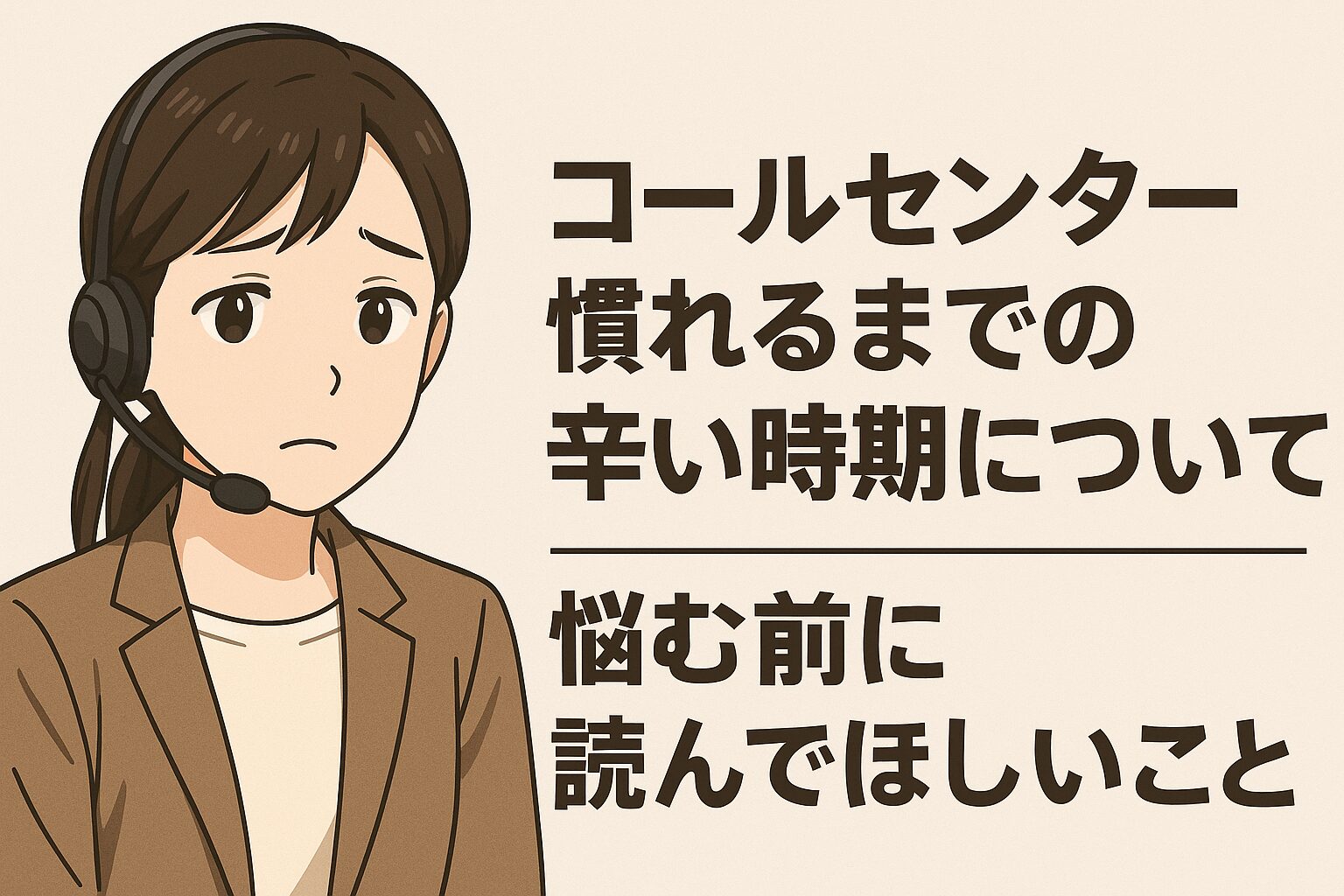 コールセンターに慣れるまでの辛い時期について｜悩む前に読んでほしいこと