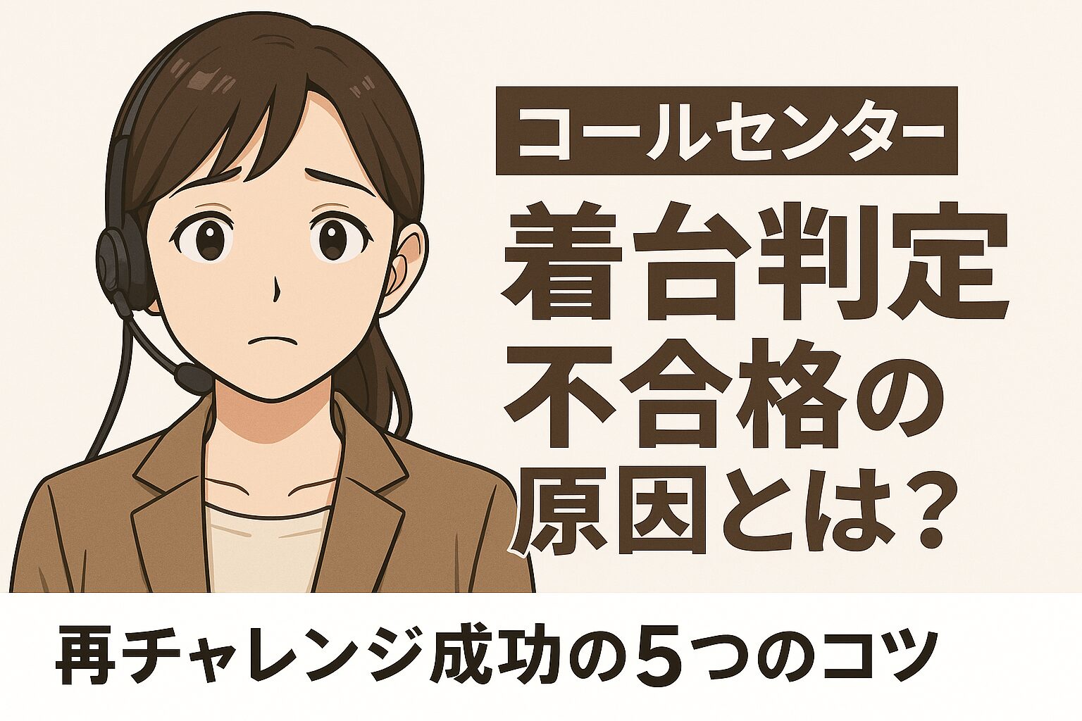 コールセンター 着台判定 不合格の原因とは？再チャレンジ成功の5つのコツ