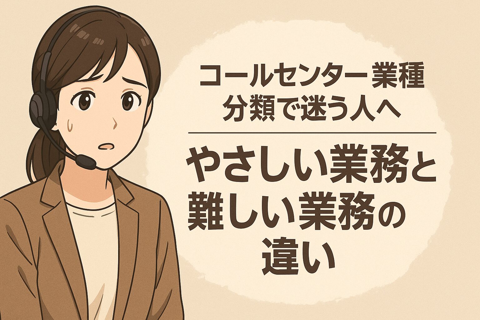 コールセンター 業種 分類で迷う人へ｜やさしい業務と難しい業務の違い