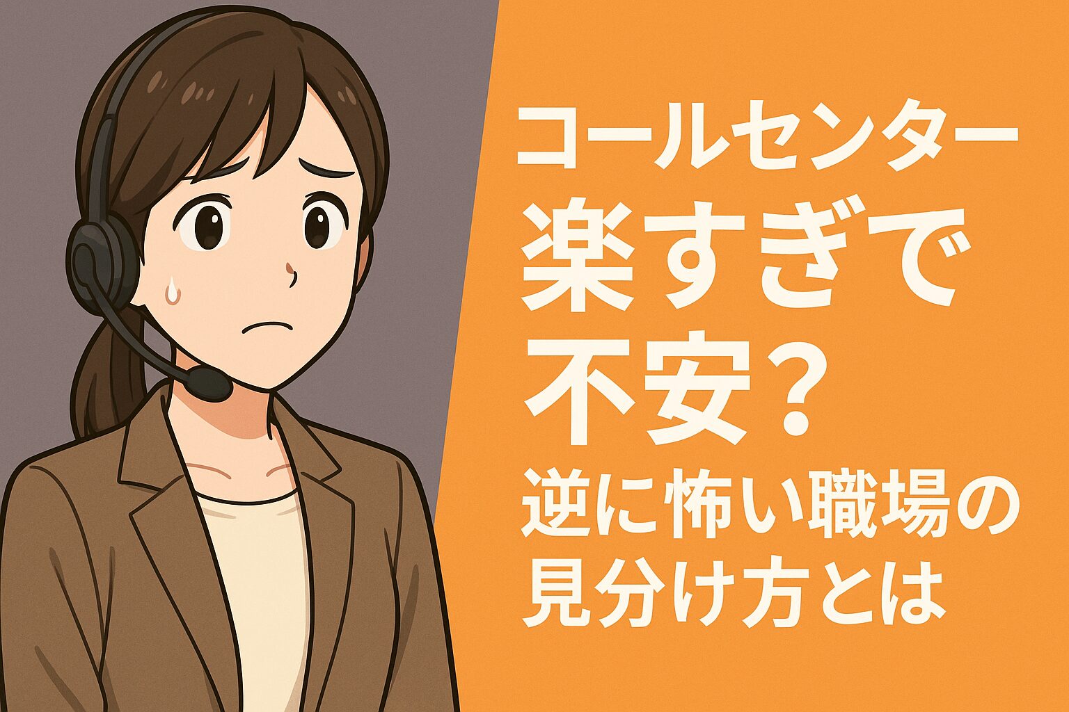 コールセンター 楽すぎで不安？逆に怖い職場の見分け方とは