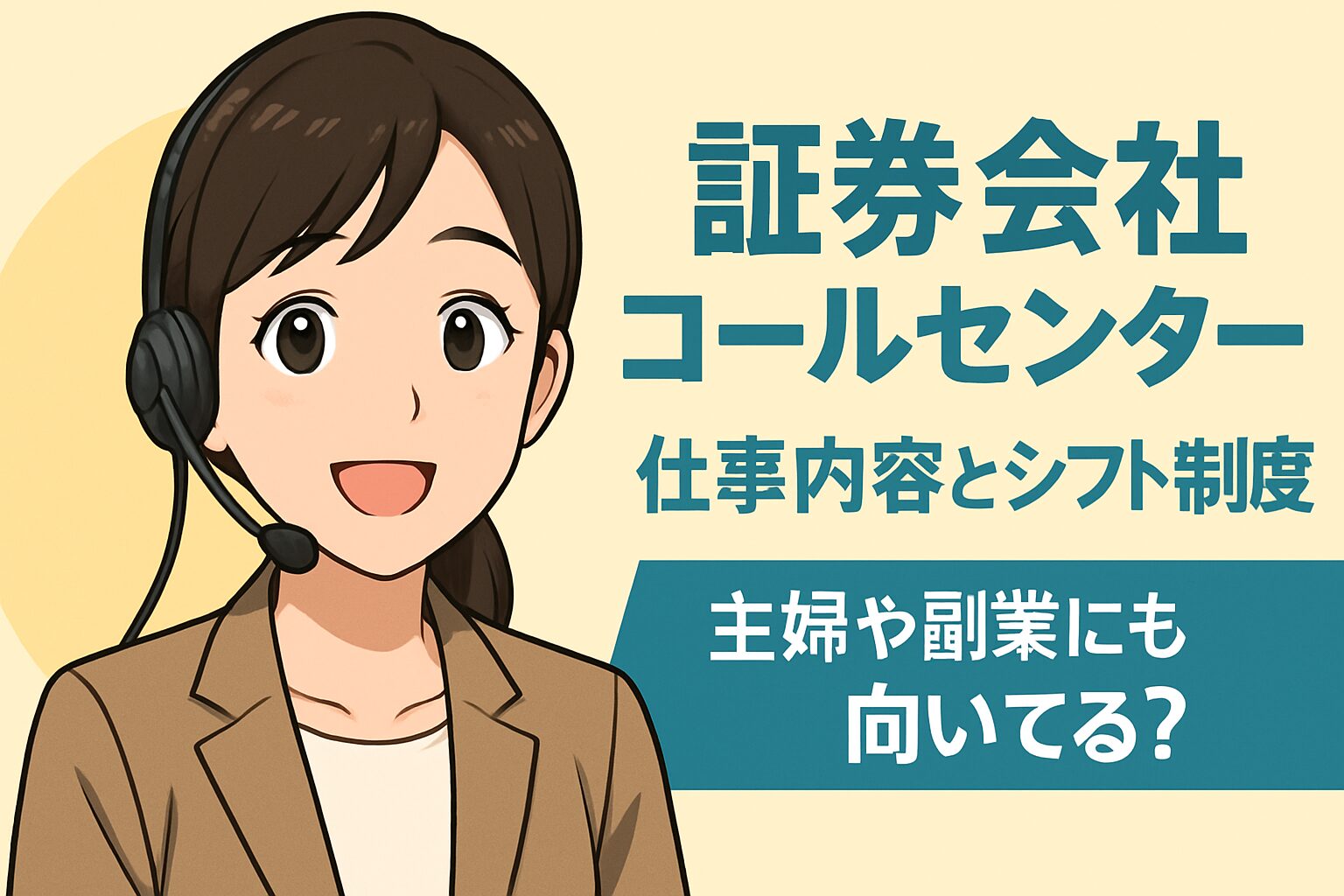 証券会社 コールセンター 仕事内容とシフト制度｜主婦や副業にも向いてる？