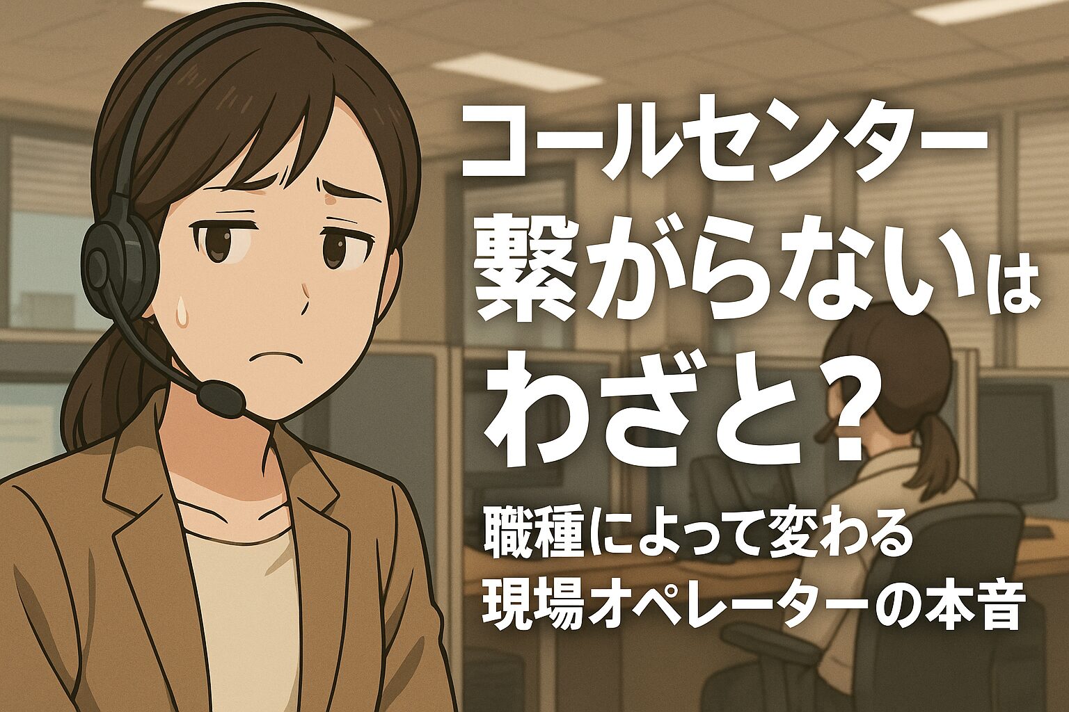コールセンター 繋がらないのはわざと？職種によって変わる現場オペレーターの本音