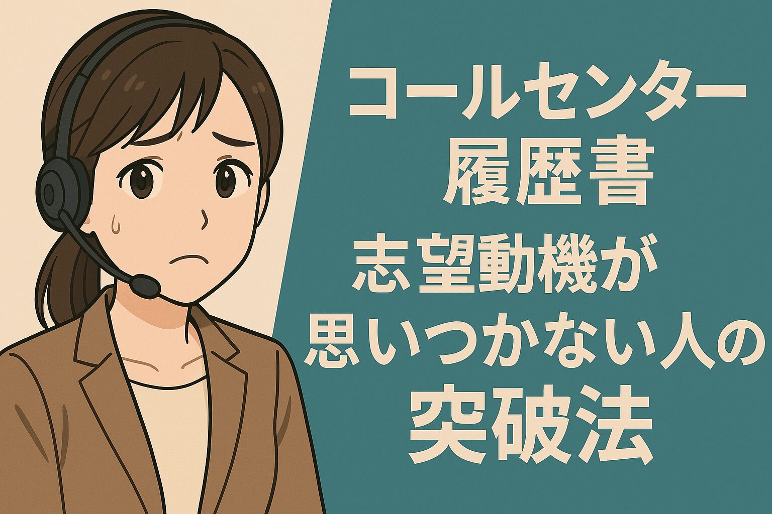 コールセンター履歴書 志望動機が思いつかない人の突破法